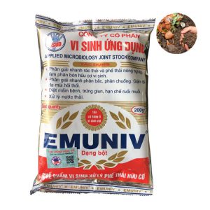 Chế Phẩm Vi Sinh EM, Emuniv, Gói 200gr, Dùng Ủ Phân Bón Hữu Cơ, Xử Lý Rác Thải Gia Đình, Phân Huỷ Nhanh