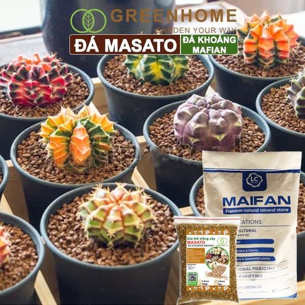 Đá khoáng Masato, size 3-6mm, bao 500gr, chuyên rải mặt kiểng lá, xương rồng, đậm màu sen đá |Greenhome