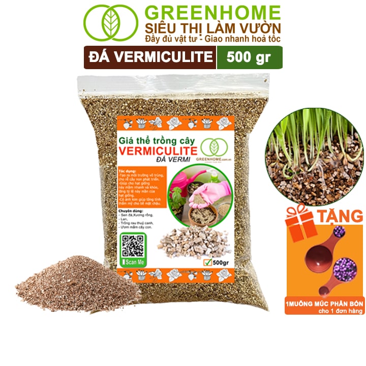 Đá Vermiculite (Vơ Mi), Bao 500gr, Giá Thể, Ươm Hạt Giống, Trồng Rau Mầm, Đất Hoa Hồng, Sen Đá, Thuỷ Canh