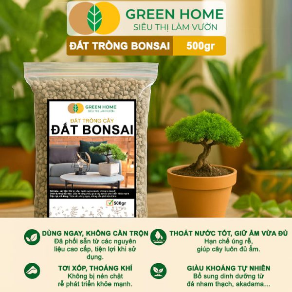 Đất Trồng Bonsai Trộn Sẵn Bao 500gr