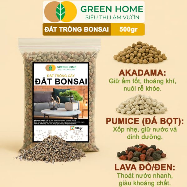 Đất Trồng Bonsai Trộn Sẵn Bao 500gr
