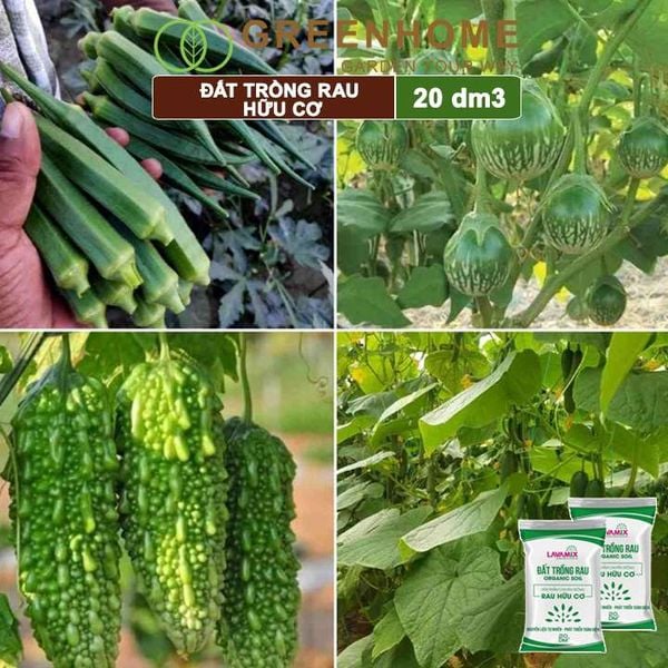 Đất trồng rau Lavamix, bao 20dm3 (8-10kg), hữu cơ, dùng ngay không cần bổ sung thêm phân bón |Greenhome