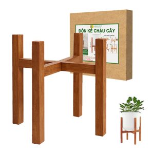 Đôn Kê Chậu Cây, C42xR30cm, Đôn Gỗ Tràm Bền Cứng, Lắp Đặt Dễ Dàng, Tăng Tính Thẩm Mỹ Chậu Cây Cảnh