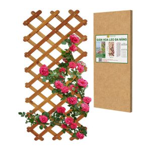 Giàn gỗ treo ban công, R72xC180cm, gỗ tràm siêu bền, co giản được, làm khung hoa hồng leo, bông giấy |Greenhome
