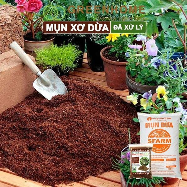 Mụn xơ dừa đã qua xử lý, chuyên trồng rau, hoa màu, dâu tây, cây ăn trái, thủy canh |Greenhome