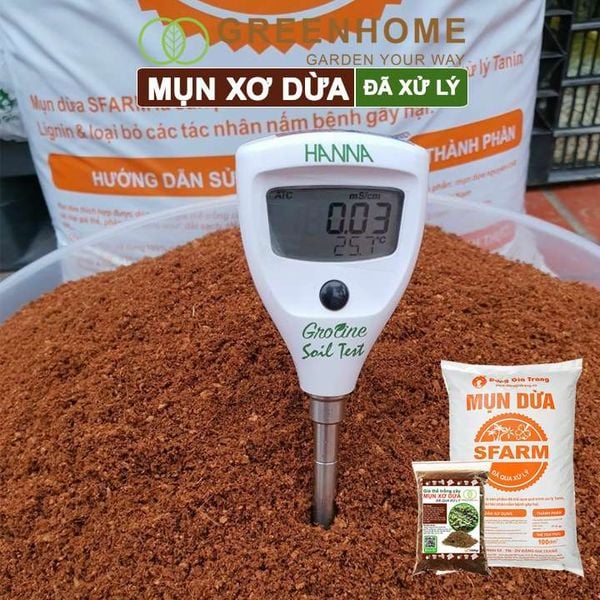Mụn xơ dừa đã qua xử lý, chuyên trồng rau, hoa màu, dâu tây, cây ăn trái, thủy canh |Greenhome
