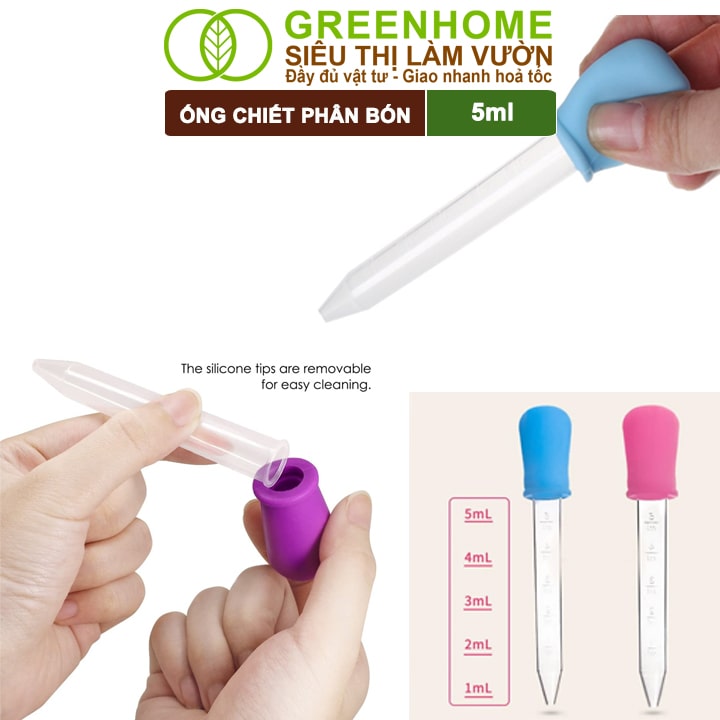 Ống Pipet, 5ml, D15cm, Chiết Phân Bón Dạng Nước, Có Vạch Định Lượng, Đa Năng, Tiện Dụng