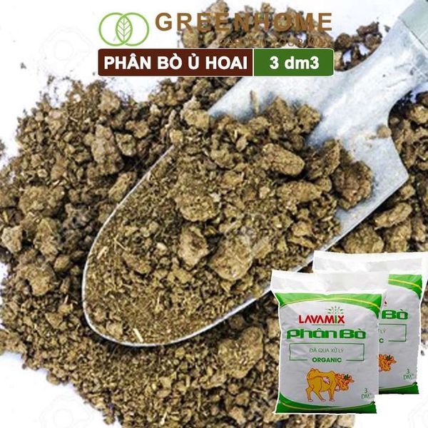 Phân bò Lavamix, bao 3dm3, đã qua xử lý, không mùi hôi, hữu cơ tiện lợi |Greenhome