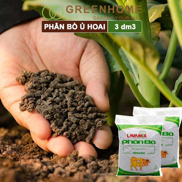 Phân bò Lavamix, bao 3dm3, đã qua xử lý, không mùi hôi, hữu cơ tiện lợi |Greenhome