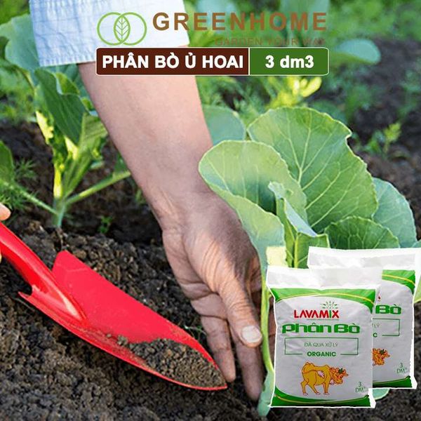 Phân bò Lavamix, bao 3dm3, đã qua xử lý, không mùi hôi, hữu cơ tiện lợi |Greenhome