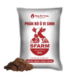 Phân Bò Ủ Vi Sinh GreenHome, Sfarm, Bao 2kg, Phân Bón Hữu Cơ Bổ Sung Dinh Dưỡng Đa, Trung, Vi Lượng Và Acid Humic