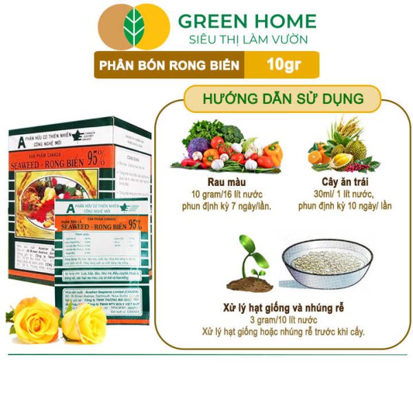 Phân Bón Lá Rong Biển Seaweed, Gói 10gr