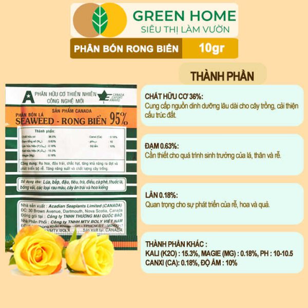 Phân Bón Lá Rong Biển Seaweed, Gói 10gr