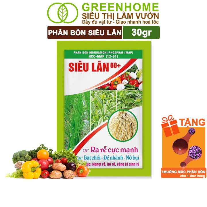 Phân Bón Lá Siêu Lân, Gói 30gr, Phát Triển Rễ, Tạo Mầm Hoa, Kích Ra Hoa