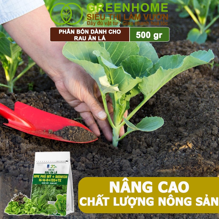 Phân Bón Rau Ăn Lá, Phú Mỹ, Gói 500gr, Bung Rễ Mạnh, Ra Lá Nhanh, Xanh Cây, Tốt Lá, Năng Suất Cao