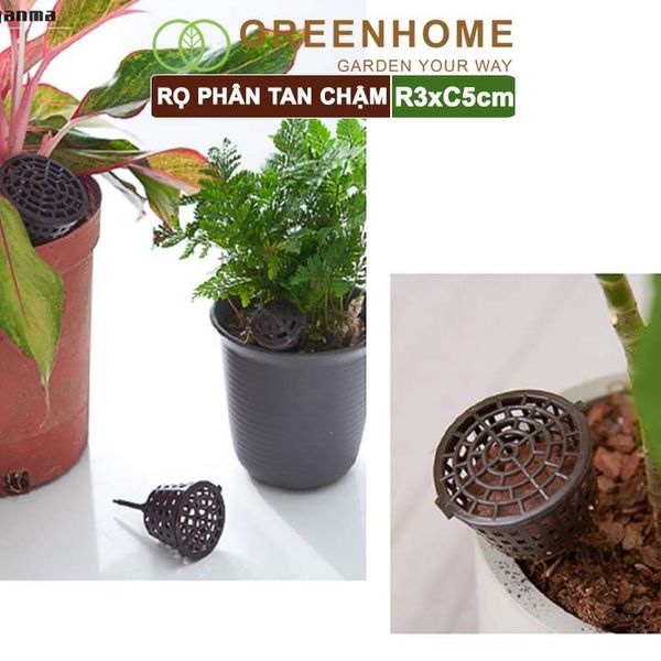 Rọ đựng phân tan chậm, R3xC5cm, cắm chậu, tiện lợi, tiết kiệm phân bón |Greenhome