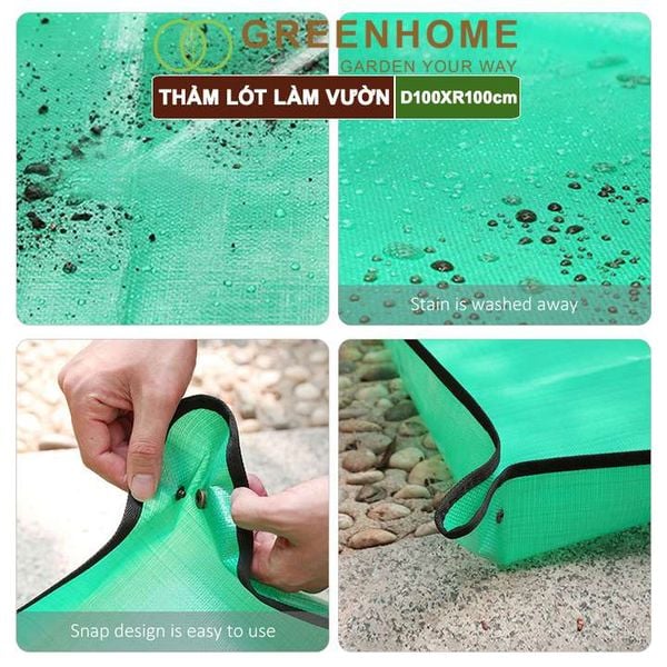 Thảm lót làm vườn, D100xR100cm, chống thấm nước, dễ vệ sinh, trộn đất, trồng cây sạch sẽ, nhiều màu lựa chọn |Greenhome