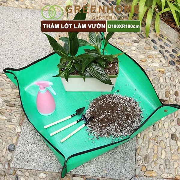 Thảm lót làm vườn, D100xR100cm, chống thấm nước, dễ vệ sinh, trộn đất, trồng cây sạch sẽ, nhiều màu lựa chọn |Greenhome