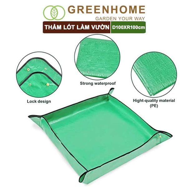 Thảm lót làm vườn, D100xR100cm, chống thấm nước, dễ vệ sinh, trộn đất, trồng cây sạch sẽ, nhiều màu lựa chọn |Greenhome