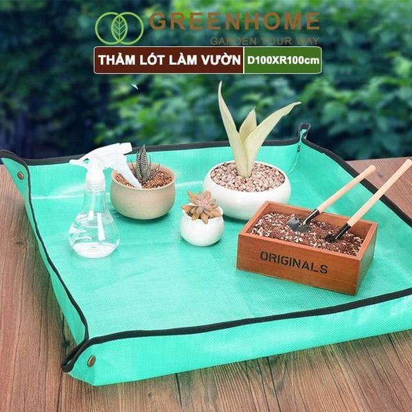 Thảm lót làm vườn, D100xR100cm, chống thấm nước, dễ vệ sinh, trộn đất, trồng cây sạch sẽ, nhiều màu lựa chọn |Greenhome