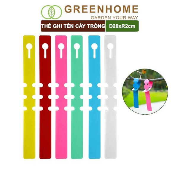 Thẻ ghi tên cây, đánh dấu đồ vật Greenhome, D20xR2cm, chất liệu nhựa PVC, dễ lắp đặt, tái sử dụng