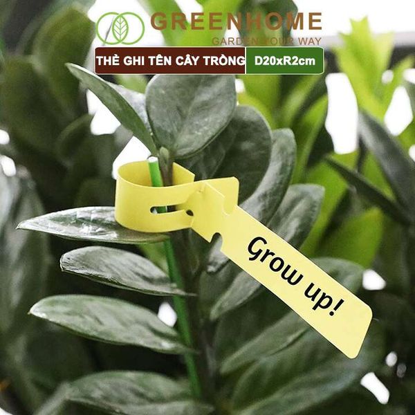 Thẻ ghi tên cây, đánh dấu đồ vật Greenhome, D20xR2cm, chất liệu nhựa PVC, dễ lắp đặt, tái sử dụng