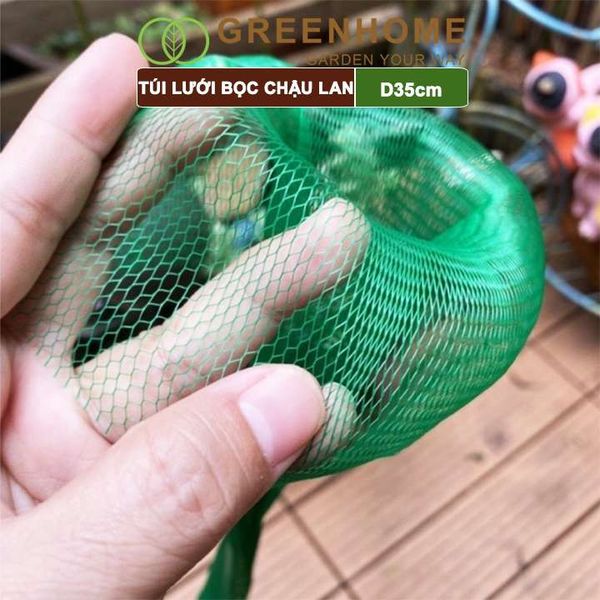 Túi lưới lót chậu trồng phong lan, D35cm, ngăn rơi vãi giá thể, phân bón, độ bền cao |Greenhome