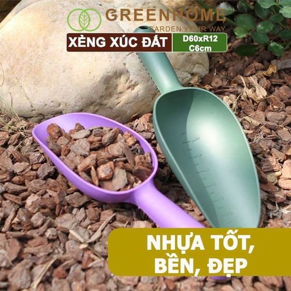 Xẻng nhựa làm vườn, D25cm, xúc đất, châm phân bón, có chia vạch tiện lợi, siêu bền, dễ vệ sinh