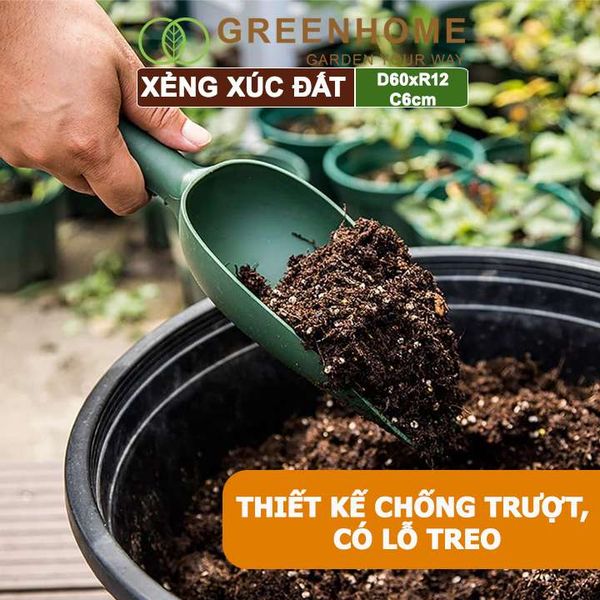 Xẻng nhựa làm vườn, D25cm, xúc đất, châm phân bón, có chia vạch tiện lợi, siêu bền, dễ vệ sinh