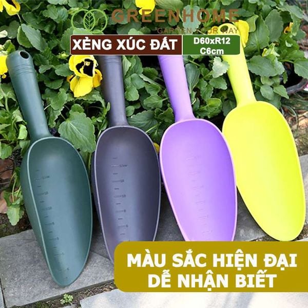 Xẻng nhựa làm vườn, D25cm, xúc đất, châm phân bón, có chia vạch tiện lợi, siêu bền, dễ vệ sinh