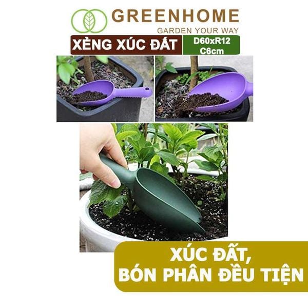 Xẻng nhựa làm vườn, D25cm, xúc đất, châm phân bón, có chia vạch tiện lợi, siêu bền, dễ vệ sinh