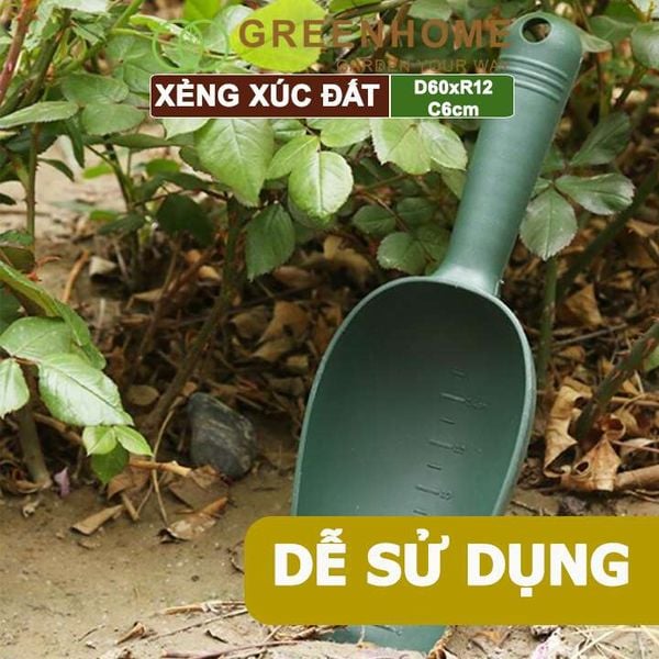 Xẻng nhựa làm vườn, D25cm, xúc đất, châm phân bón, có chia vạch tiện lợi, siêu bền, dễ vệ sinh