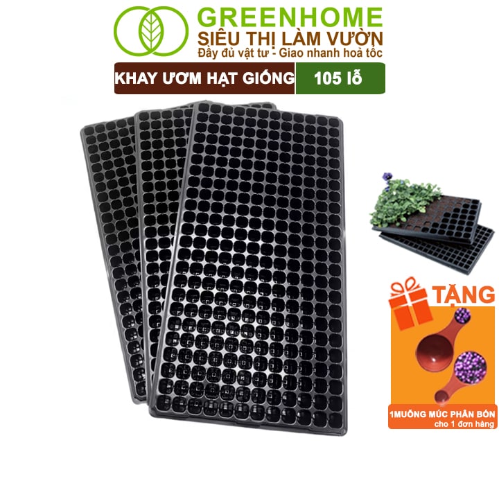 Khay Ươm Hạt Giống Greenhome, 105 Lỗ, Thoáng Rễ, Nảy Mầm Cao, Tiết Kiệm Diện Tích Ươm, Độ Bền Cao