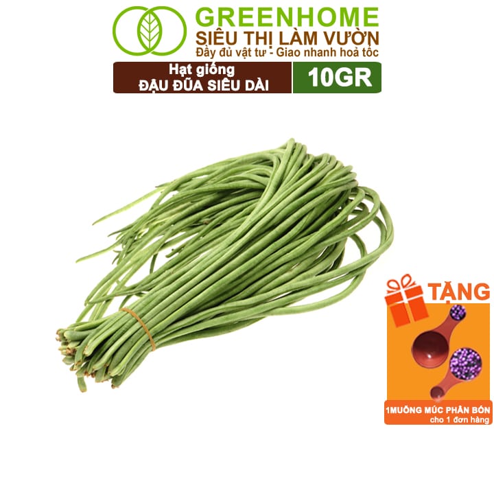 Hạt Giống Đậu Đũa Siêu Dài, Greenhome, Gói 10GR, Dễ Trồng Quanh Năm, Nảy Mầm Cao, T39