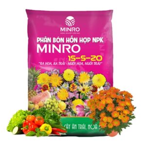 Phân NPK 15-5-20 Minro, Bao 1Kg