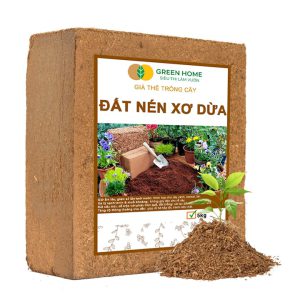 Đất Nén Xơ Dừa GreenHome, Viên Nén 5kg, Đã Qua Xử Lý, Bổ Sung Vi Sinh, Nở Gấp 5 Lần, Trồng Rau Hoa