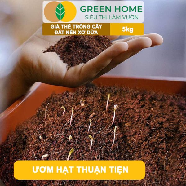Đất Nén Xơ Dừa Viên 5kg Nở Gấp 5 Lần