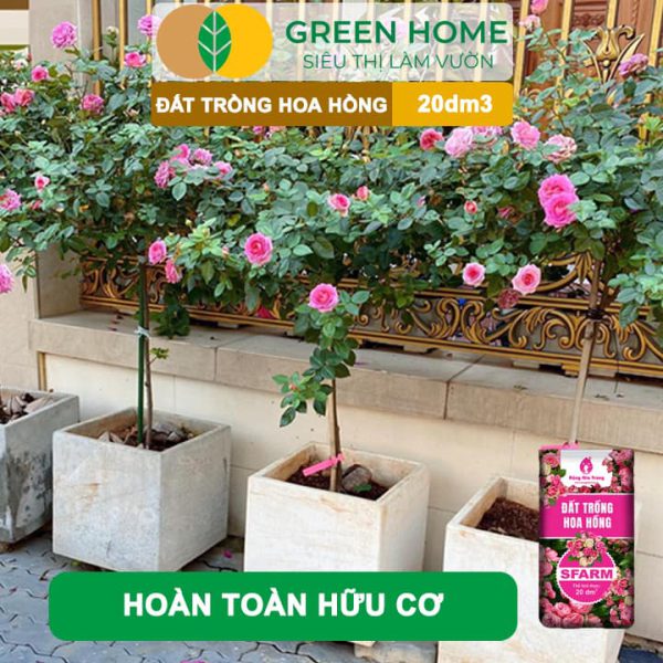 Đất Trồng Hoa Hồng Trộn Sẵn Sfarm, Bao 20dm3