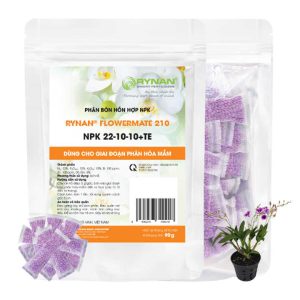 Phân Tan Chậm Rynan 210, Bao 90g ~ 30 Túi Lưới 3g, Chuyên Dùng Cho Phong Lan Trưởng Thành