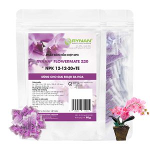 Phân Tan Chậm GreenHome, Rynan 220, Bao 90g ~ 30 Túi Lưới 3g, Dùng Cho Phong Lan Ra Hoa, Giúp Hoa Bền Màu, Cánh Dày, Thơm Lâu