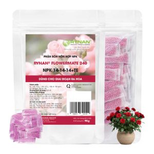 Phân Tan Chậm GreenHome, Rynan 240, Bao 90gr ~ 30 Túi Lưới 3gr, Dùng Cho Hoa Hồng Ra Hoa Đều Và Rực Rỡ