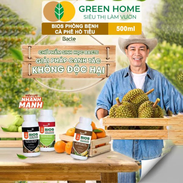 Chế Phẩm Sinh Học Bacte Bios Phòng Bệnh Cà Phê Hồ Tiêu, Chai 500ml
