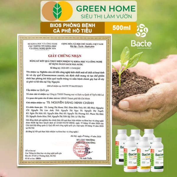 Chế Phẩm Sinh Học Bacte Bios Phòng Bệnh Cà Phê Hồ Tiêu, Chai 500ml