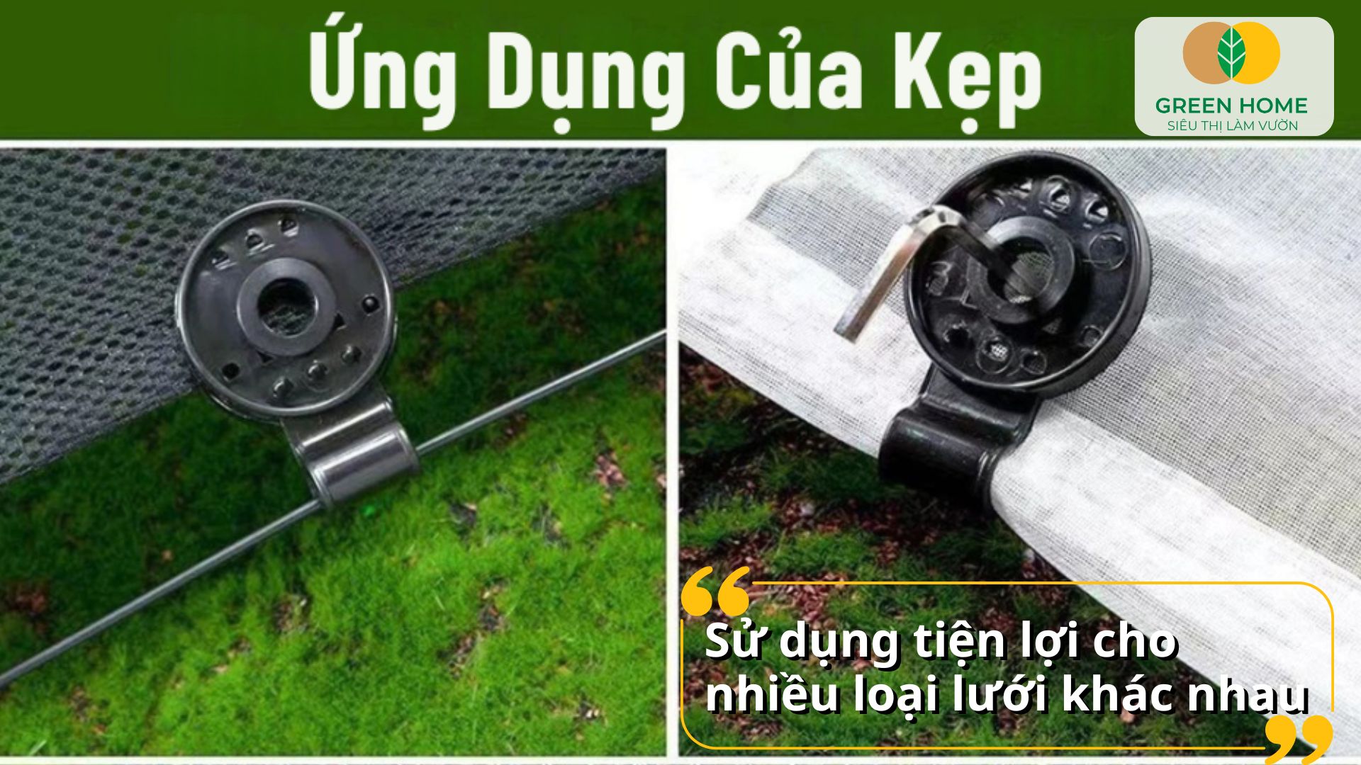 Kẹp lưới che nắng phù hợp với nhiều kích thước lưới khác nhau