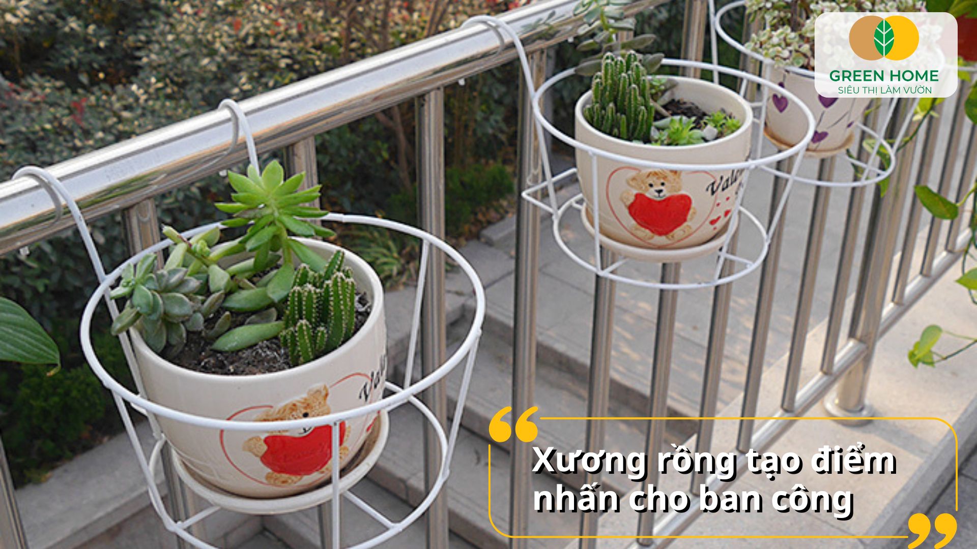 Giỏ treo ban công thiết kế đơn giản, dễ phối hợp nội thất