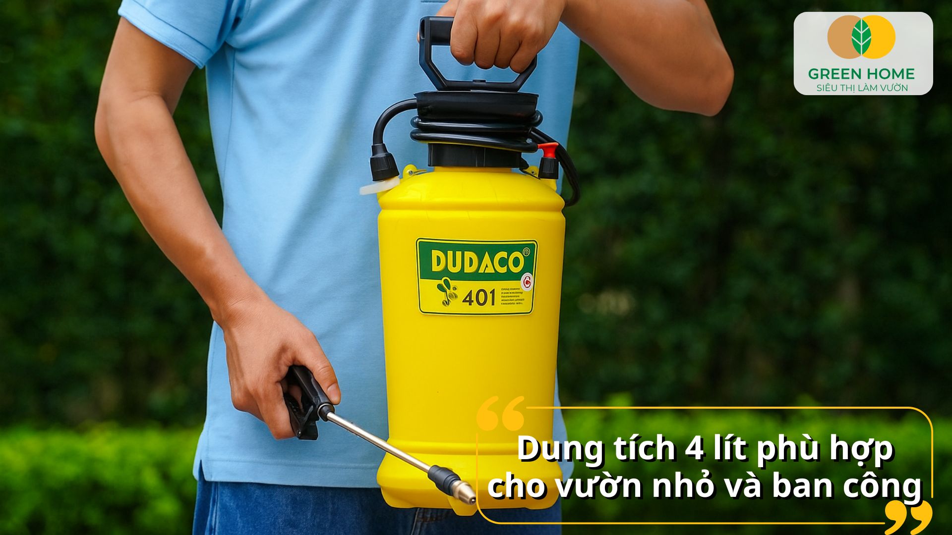 Dung tích lớn của bình tưới cây 4 lít phù hợp cho cả vườn rau và cây cảnh
