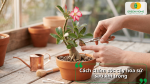 Cắt tỉa và chăm sóc cây hoa sứ sau khi trồng trong chậu.