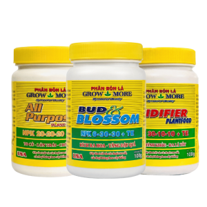 Bộ 3 Phân Bón Lá Grow More 30-10-10, 6-30-30, 20-20-20